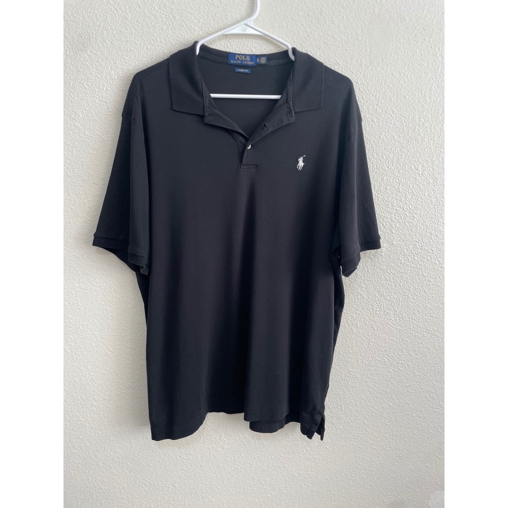 Polo Ralph Lauren Polo Shirt Men XL Black EUC Classic Fit Stretchy SS Pony Logo